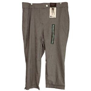 Rafaella Stretch Capri Pants Womens Size 18 Black White Elastic Waist High Waist